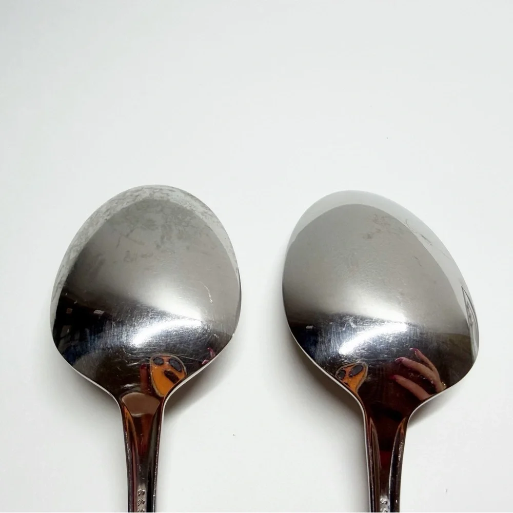 SSS Oneida Trinity Brushed Stainless Serving Spoons and Meat Fork Serveware